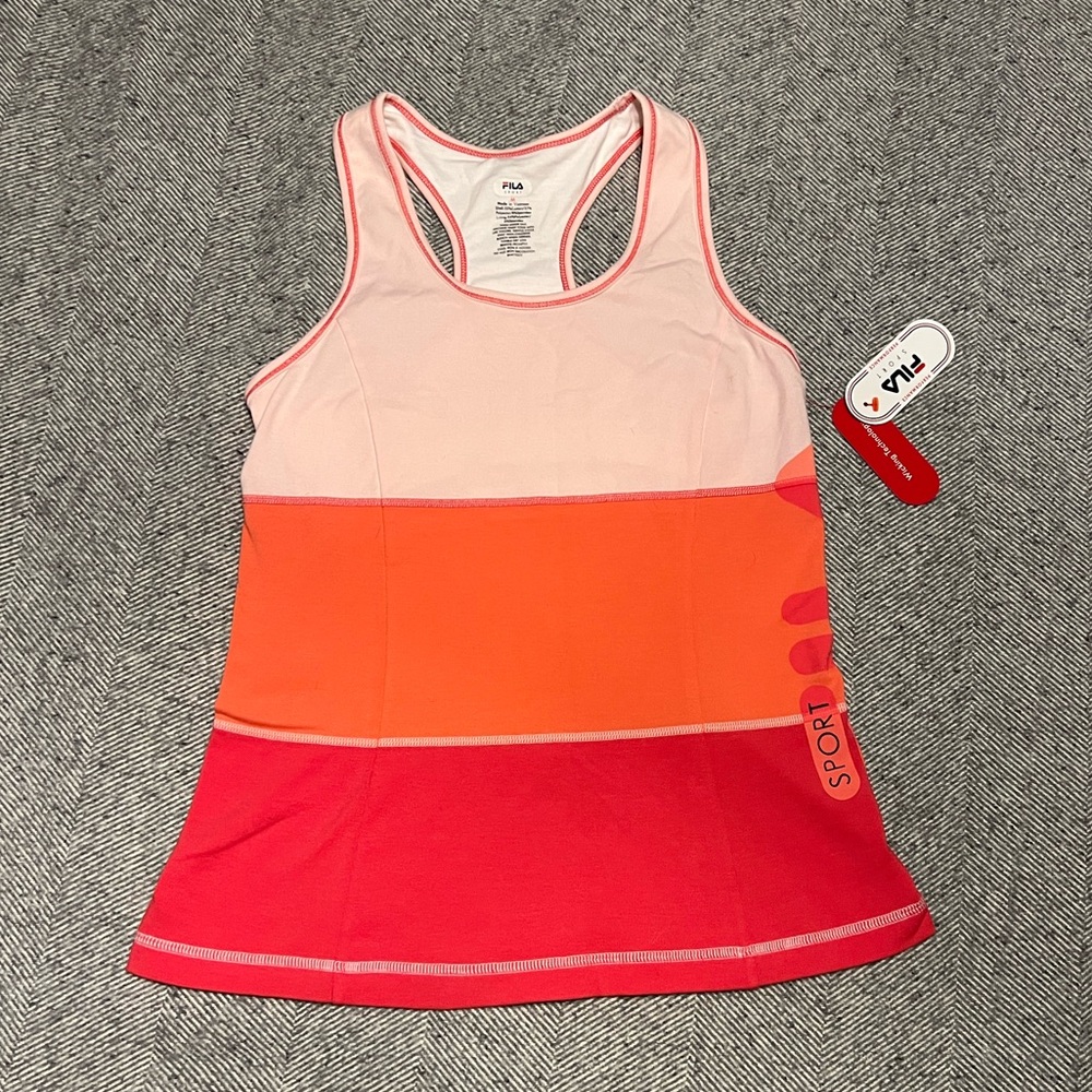 Fila Pink and Orange Sport Tank Top